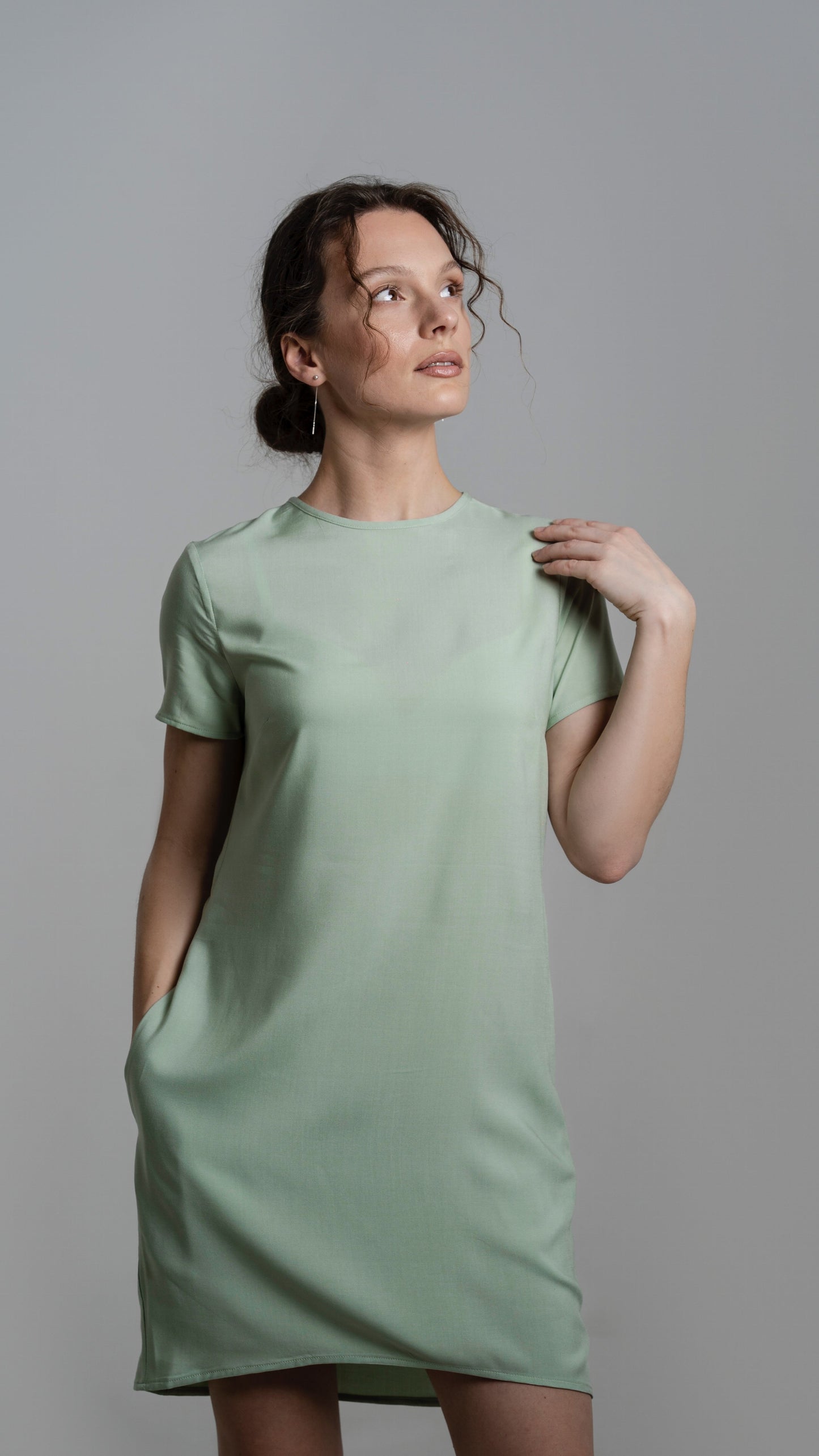 MIA Bamboo Dress – Fresh Mint | Short Sleeve, Teardrop Back Opening, Pockets