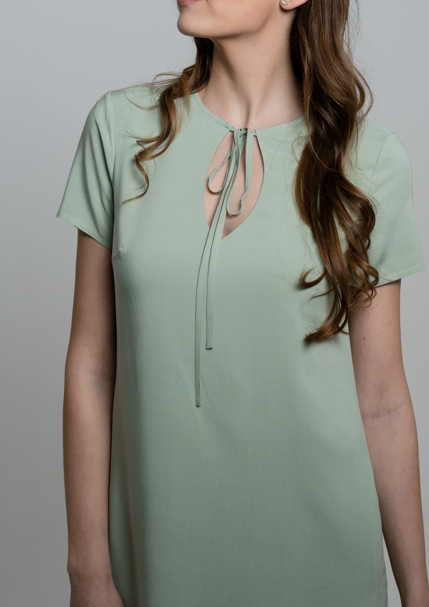 CLEO Bamboo Dress – Fresh Mint | Short Sleeve, Keyhole Neckline, Pockets
