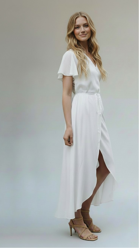 AIDA – white maxi dress from bamboo